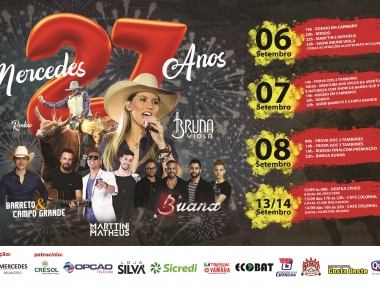 Rodeio e Shows Musicais vão ser realizados neste final de semana em Mercedes